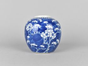 A Chinese Qing Dynasty 19th Century Porcelain Prunus Pattern Ginger Jar, 12cm high