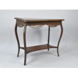 An Edwardian Rectangular Occasional Table with Carved Border and Cabriole Supports, Somewhat