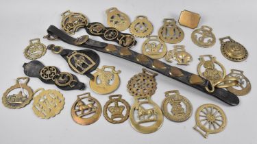 A Collection of Victorian and Later Horse Brasses, Martingale Strap Etc