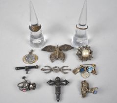 A Collection of Various White Metal and Silver Vintage Jewellery to comprise Mexican Calendar