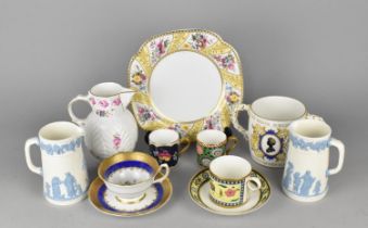 A Collection of Ceramics to Comprise Royal Grafton Cabinet Cup and Saucer, Relief Jugs, Coffee