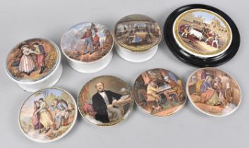 A Collection of Various 19th Century Transfer Printed Prattware and Other Pot Lids and Pots to