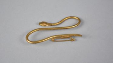 A Gilt Metal Wirework Brooch, Snake, 82mm Wide