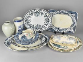A Collection of Various Ceramics to Comprise Transfer Printed Platters, Plates etc (Some Condition