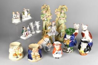 A Collection of 19th and 20th Century Figural Ceramics to Comprise Pair of Continental Bisque