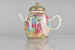 A Chinese Qing Dynasty Porcelain Tea Pot Decorated in the Tamilce Rose Palette in the Usual Manner