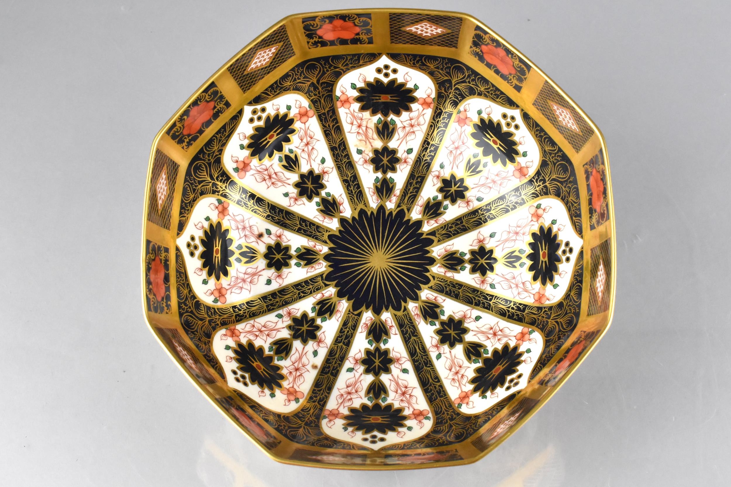 A Royal Crown Derby Imari Octagonal Bowl, Pattern 1128, 21cm Diameter and 8cm High - Image 3 of 4