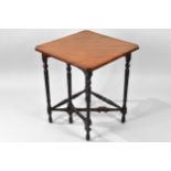 An Edwardian Mahogany Corner Table with Front Gate Leg Drop Leaf, Turned Supports, 70cm Wide and