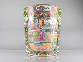 A Large Chinese Porcelain Famille Rose Jardiniere Planter Decorated in the Usual Manner with Court