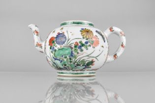 A Chinese Qing Dynasty Kangxi Porcelain Famille Verte Teapot Decorated with Blooming Flowers and
