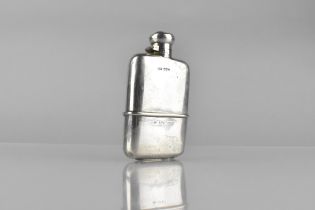 An Edwardian Silver Hip Flask by Marples & Beasley, Chester Hallmark 1906, 152g, 12cm High, With