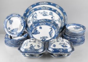 An Early/Mid 20th Century Woods Ware Blue and White Transfer Printed Tsing Pattern Dinner Service to