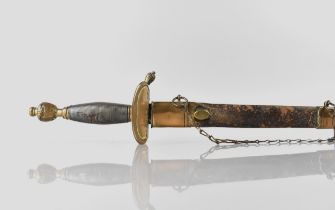 A 1796 Pattern British Officer's Dress Sword by Woolley & Deakin with Blue and Gilt blade Having
