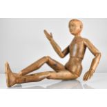 A 19th Century Pine Artists Lay Figure, Having Articulated Body with Ball and Socket Joints, 60cm