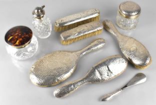A Collection of Edwardian and Later Silver Dressing Table Items to Comprise Brushes, Mirror,