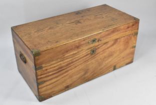 A 19th Century Chinese Export Camphor Wood Campaign Chest, With Brass Banded Corners, 45x45x100cm