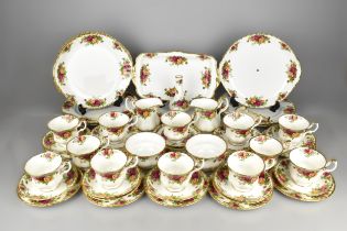 A Large Royal Albert Old Country Roses Service to Comprise Twelve Cups, Two Jugs, Two Sugar Bowls,