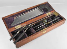 A 19th Century Mahogany Cased Surgeon's Field Amputation Box The Fitted Interior Containing