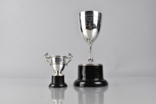 Two Silver Trophies To Comprise George VI Silver Trophy by James Dixon and Sons Inscribed '