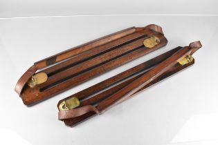 Two Nice Quality Edwardian Mahogany Two Division Game Carriers, One by James Dixon and the Other