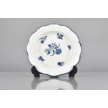 An 18th Century Worcester Gilli Flowers Pattern Plate, C.1785, with Collectors Sticker to Base, Blue