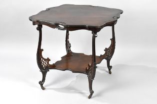 An Edwardian Mahogany Occasional Table with Offset Rectangular Shaped Top, Cabriole Supports with