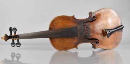 A 19th Century Violin Labelled for 'John Bapt. Schweitzer', In Case with Two Bows, Violin Back