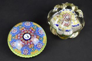 A Perthshire Millefiori Paperweight Having Central Cane Golfer and Golf Trolley Within Millefiori,