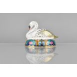 A Royal Crown Derby Paperweight, White Swan, 10.5cm High