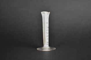 A 19th Century Chemist's White Opaque Glass Measure of Conical Form with Lip Flash Measure Line
