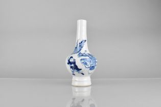 A Chinese Qing Dynasty Porcelain Blue and White Bottle Vase Decorated with 'Legendary' Battle