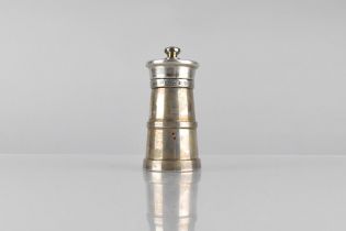 An Elizabeth II Silver Pepper Grinder by PS, 10cm High, London Hallmark