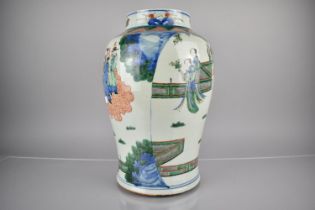 An 18th/19th Century Qing Dynasty Chinese Porcelain Baluster Vase Decorated in the Famille Verte