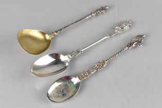 A Victorian Silver Spoon by CB (Possibly Charles Boyton) of Ornate Form with Figural Finial,