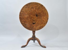 A 19th Century Oak Snap Top Tripod Table, 71cms Diameter