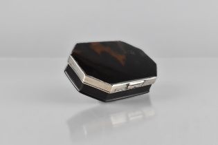 A Georgian Tortoiseshell and White Metal Mounted Snuff Box, 7cms Wide