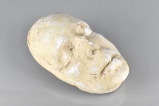 An Interesting Painted Plaster Death Mask, 13x22cm