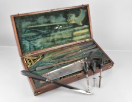 A Late Victorian/Edwardian Mahogany Cased Surgical Kit to Comprise Simpson Chequered Handled Knives,