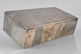 A Russian Silver Trompe L'Oeil Cigar Box, with Chased Design to Simulate a Wooden Cigar Box, 343g,