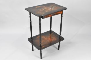 An Early 20th Century Japanese Export Lacquer Table with A Single Frieze Drawer, 50x37x74cm High