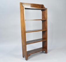 An Edwardian Oak Galleried Five Shelf Open Bookcase, 61x18.5x122cms High