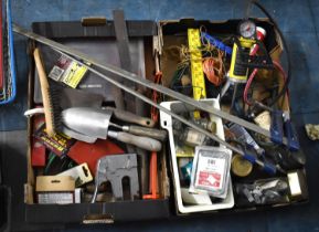 Two Boxes of Various Tools, Clamps, Pump, Screws etc