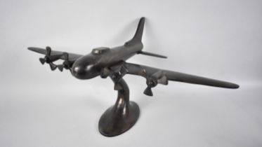A Modern Bronzed Cast Metal Model of a WWII Bomber, 31cms Long