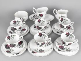 A Royal Albert Rose Decorated Tea Set to Comprise Six Cups, Six Saucers, Six Side Plates and a Jug