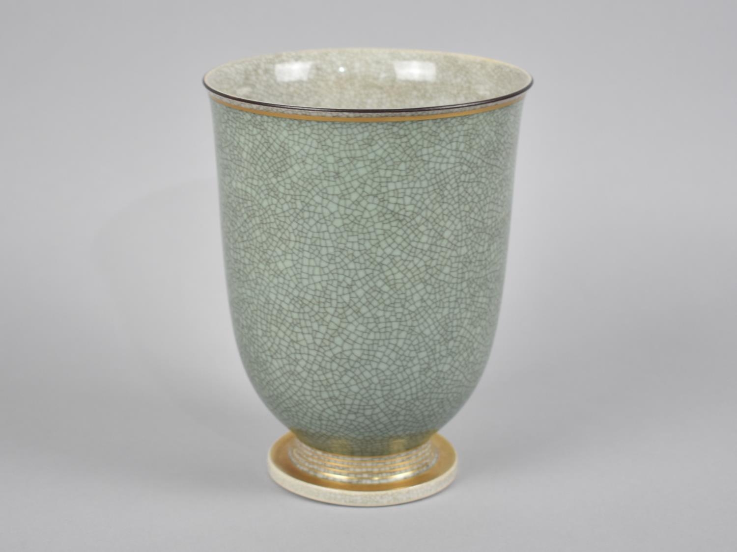 A Royal Copenhagen Crackle Glazed Vase, 15cms High