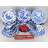 A Collection of Various Spode Blue and White to Comprise 'Blue Room Collection' Plates, Italian