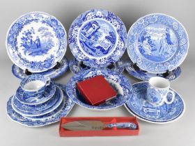 A Collection of Various Spode Blue and White to Comprise 'Blue Room Collection' Plates, Italian