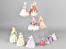 A Collection of Small and Miniature Ceramic Figures to Include Royal Doulton "Rag Doll", "Penny", "