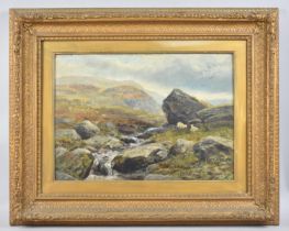 A Gilt Framed Oil, Welsh Landscape Signed JH Cole, Mid 19th Century, 34x24cms