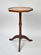 An Edwardian Inlaid Octagonal Specimen Tripod Table, 53cms High